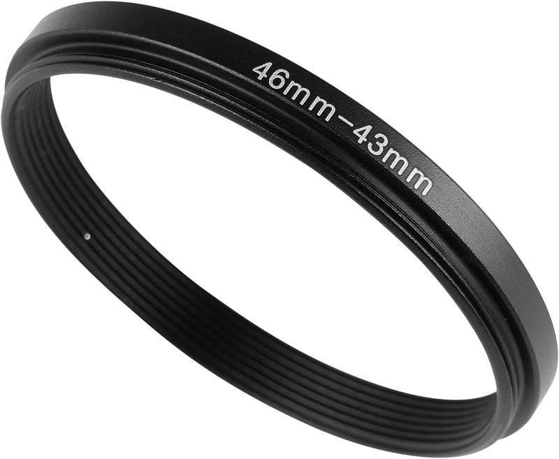 JOYTOLIN 46-43mm Metal Step-Down Ring Adapter Compatible with Mirrorless Cameras DSLR Lens, UV CPL ND Filter Thread Converter, Black - Image 1
